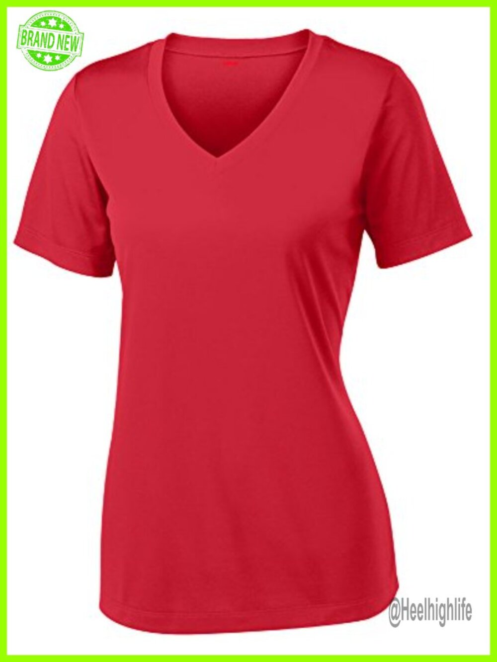 Women's V Neck Athletic T-Shirt Quick Dry Moisture Wicking UV Protection